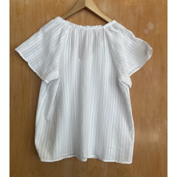 Marine Layer Lana Textured Short Sleeve Top Cream Ivory Women’s Size Medium - Picture 5 of 5